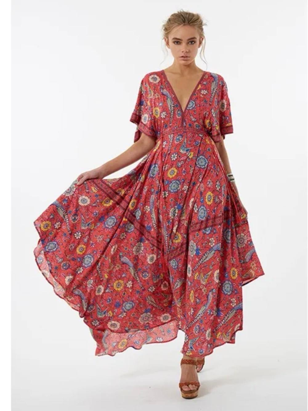 Spell lovebird half moon maxi dress